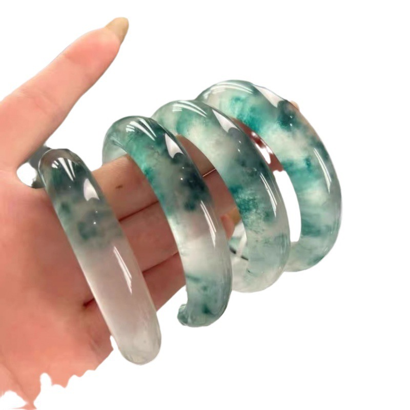 FA 석영석 옥 팔찌 모조 두롱 옥 얼음형 떠다니는 꽃 옥 옥 옥 팔찌 소홍수 생방송