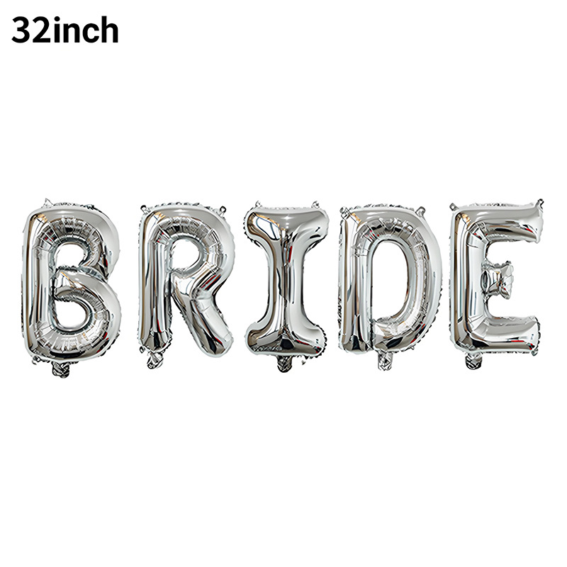 Arreglo de boda de estilo occidental transfronterizo al por mayor para dar la bienvenida a la futura novia flotando en el globo de película de aluminio horizontal de marco BRIDE blanco de 40 pulgadas