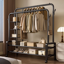 晾衣架落地家用简易挂衣架卧室宿舍衣帽架室内阳台凉晒衣服杆架子