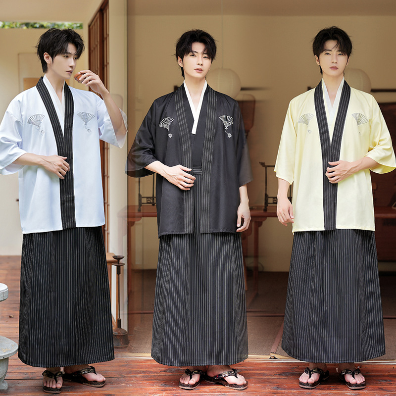2026 Autumn New Men's Japanese Kimono Set Men's Clothing Top and Pants Cute Fashionable Performance Outfit Wholesale
