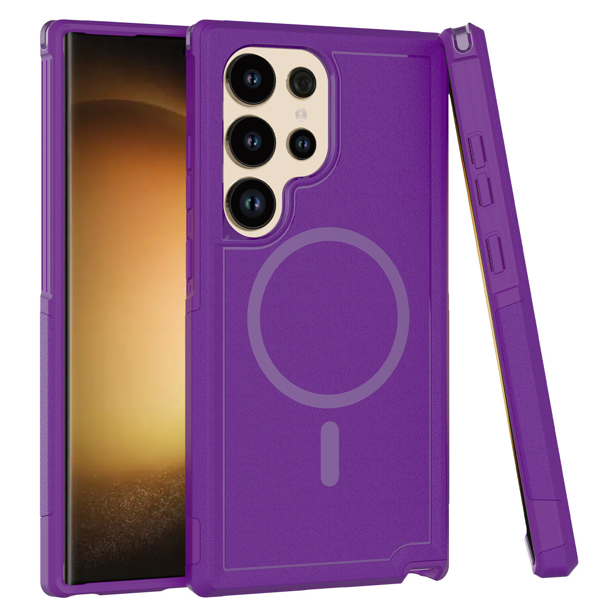 Punto aplicable Samsung S24 Ultra 2 en 1 funda para teléfono móvil con armadura Magsafe funda anticaída magnética SAM