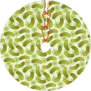 Pickle Tree Skirt Cross-border New Product 78cm90cm101cm122cm Linen Short Plush Christmas Tree Decorations