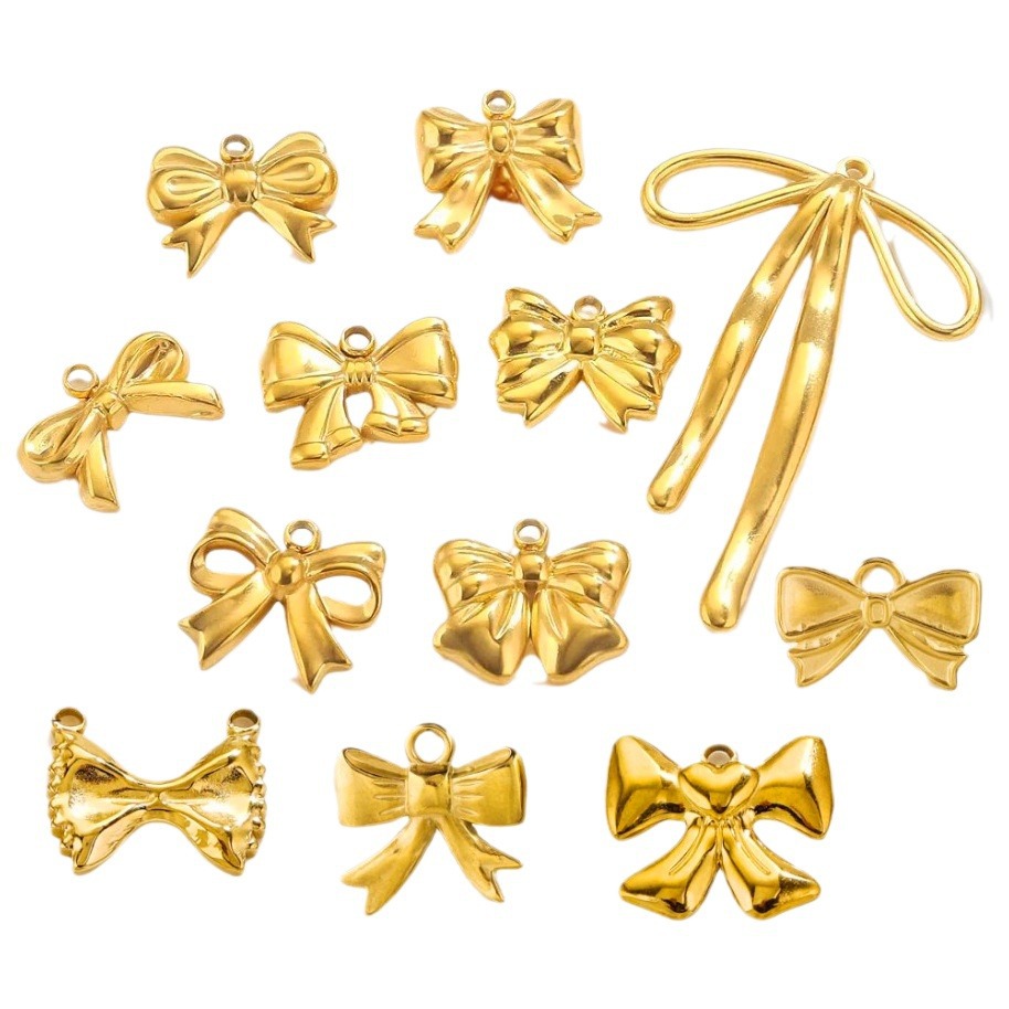 Colgante de lazo de acero inoxidable, accesorios de joyería de bricolaje, pendientes, collares, accesorios de joyería, colgantes decorativos al por mayor