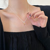 Brand necklace, 925 sample silver, gold and silver, Japanese and Korean, simple and elegant design, internet celebrity