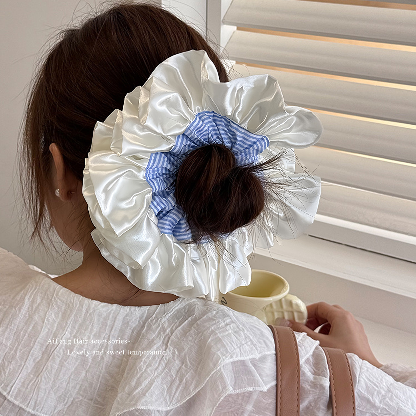 2026 nuevo estilo coreano super grande anillo de pelo intestino grande niñas de alto nivel de sensación de cabello de flores cuerdas de cabello de cordón de goma adornos para el cabello