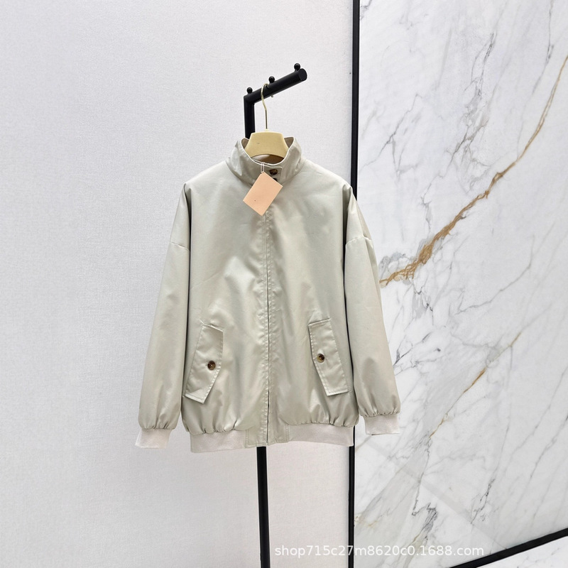 Shenzhen Nanyou 25 Autumn and Winter Retro High-End Simple and Elegant Loose and Versatile Slimming Look Red Grid Jacket Windbreaker Jacket