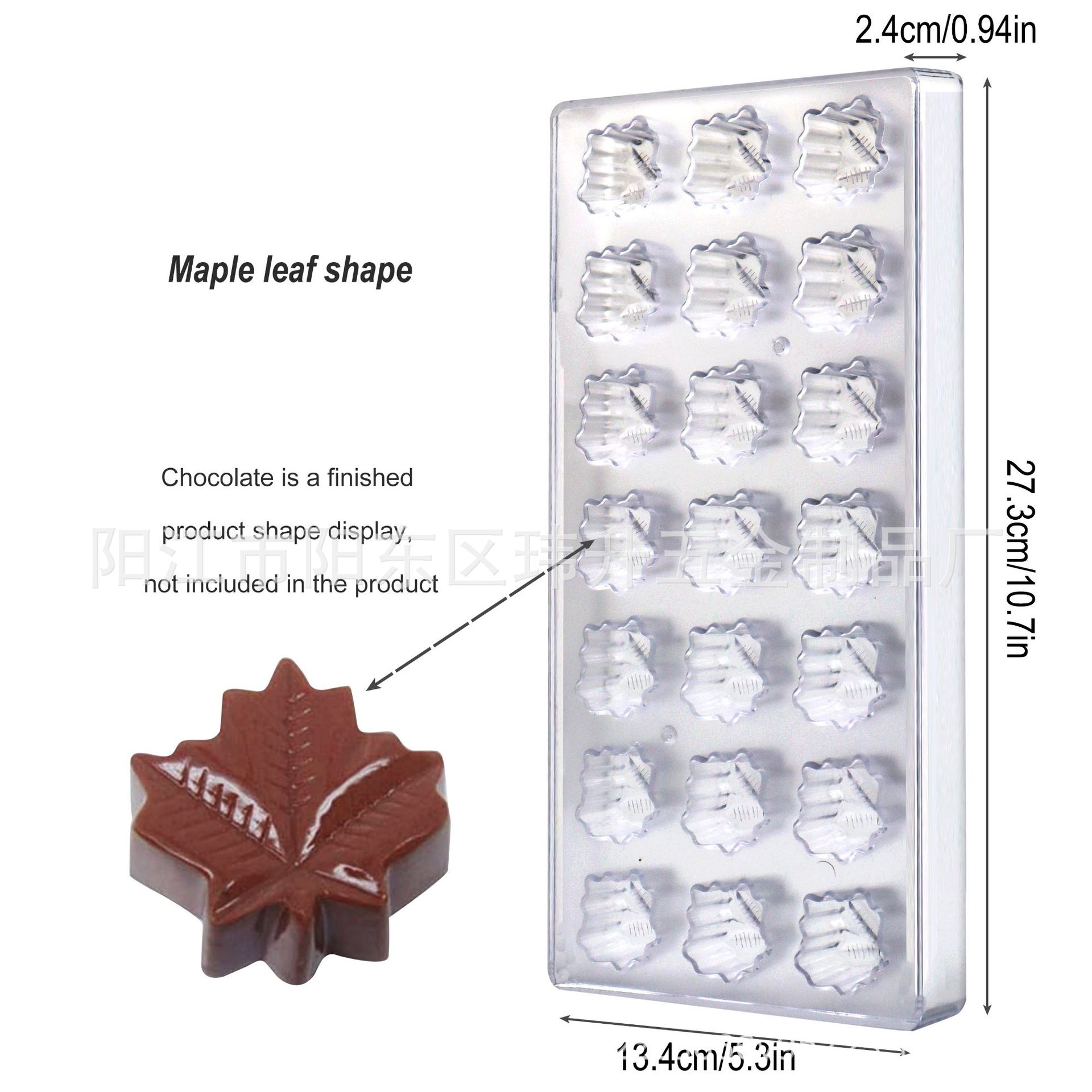 Molde de chocolate transparente duro, molde de caramelo de policarbonato de plástico, forma de huevo en forma de corazón, etc.