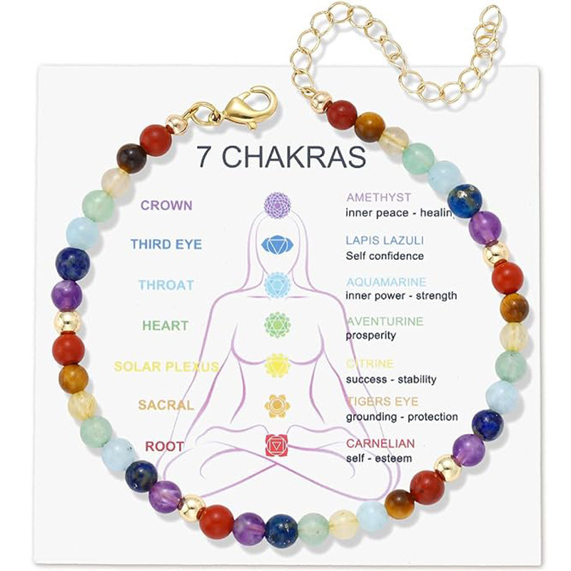 Natural Stone Colorful Beaded Woven Bracelet, Exquisite and Simple Energy Stone Inspirational Crystal Bracelet Gift Wholesale