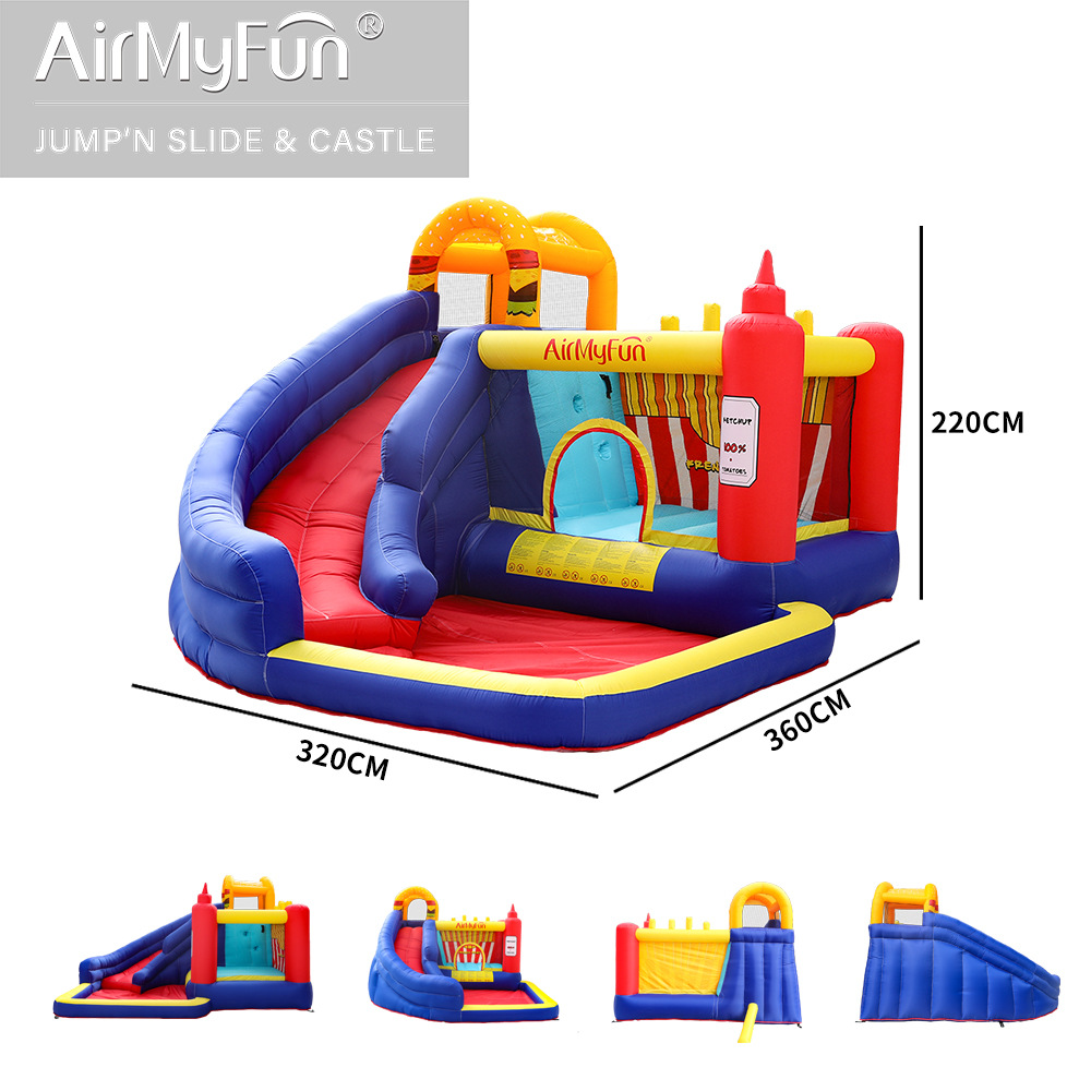 Castillo inflable infantil AMF, tobogán inflable pequeño, castillo infantil, trampolín inflable interior, piscina de olas