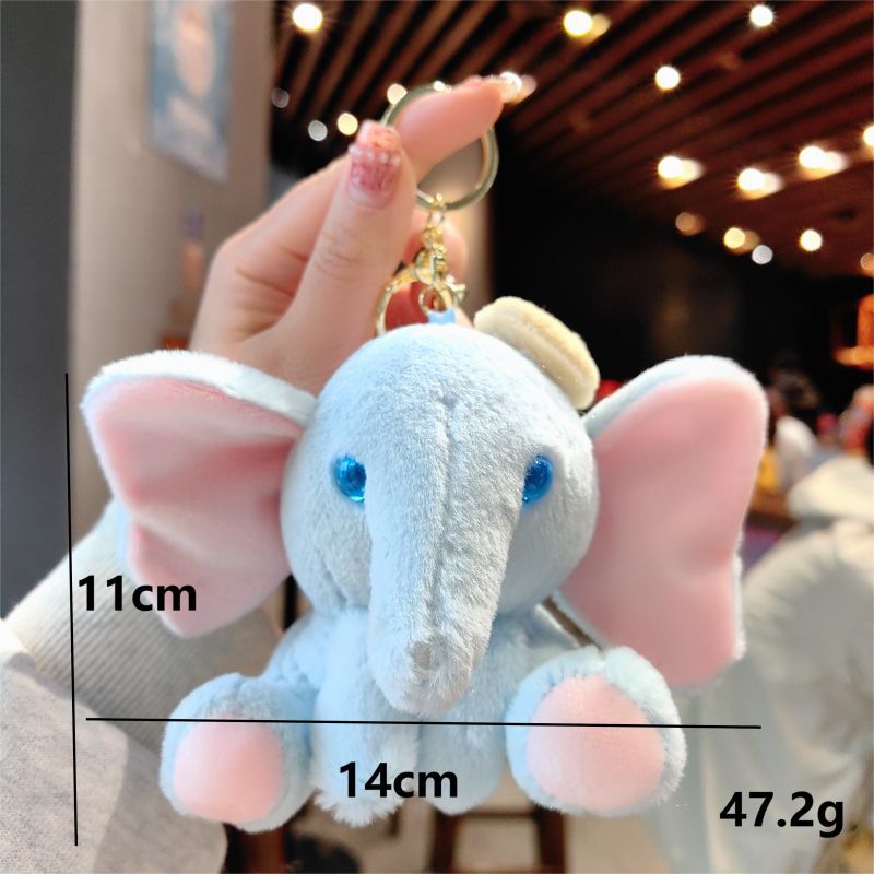 154g Weight Bag Pendant, Keychain Classification 1 Piece Quantity 1 Piece Cute Elephant Plush Unisex Bag Pendant Keychain