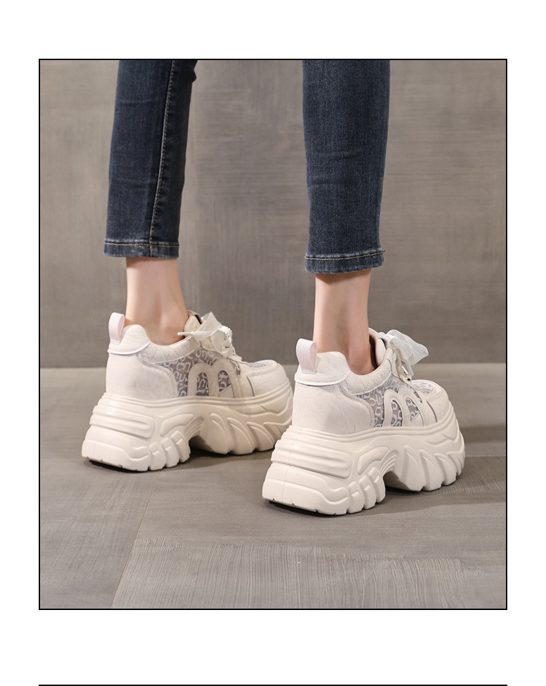 Giày sneaker nữ đế dày lưới thoáng khí phong cách daddy — màu hồng chi tiết 16