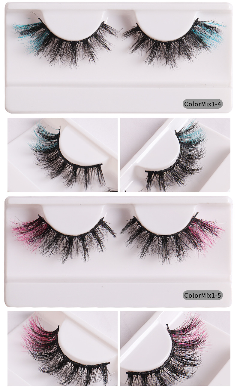 Fashion Color Fried Mink Hair Planting Grafting Eyelashes Thick Curl Eyelash display picture 5