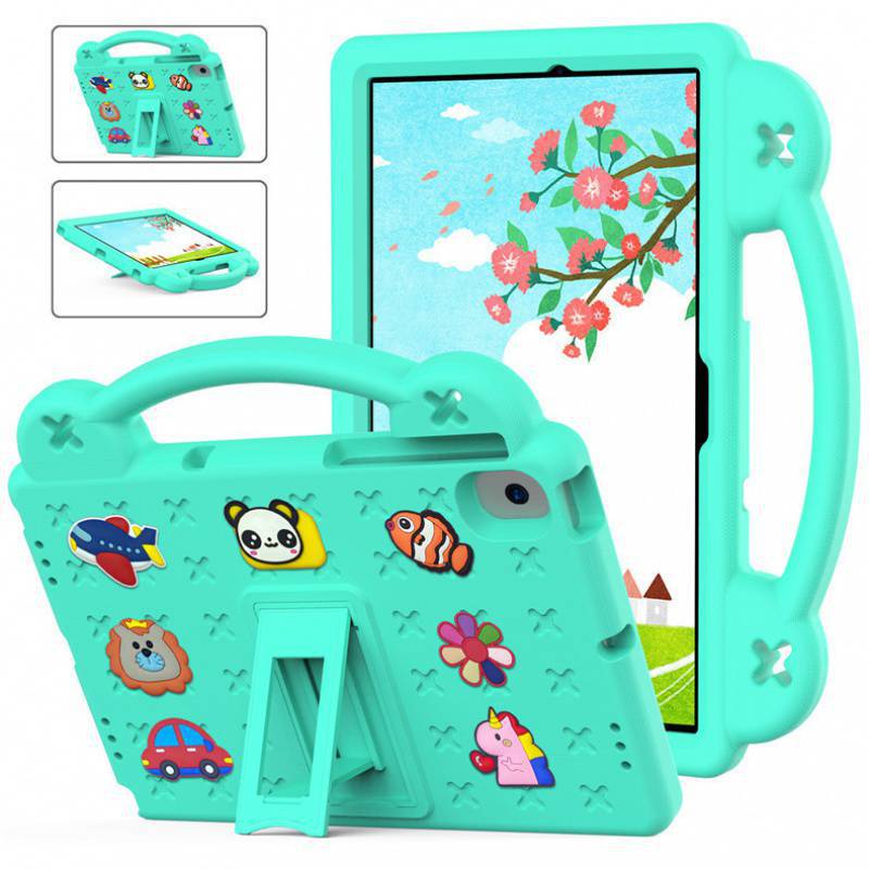 For Nokia T20 Portable Flat Leather Cover Nokia T20 Cartoon Case Drop-resistant Bracket Protective Cover