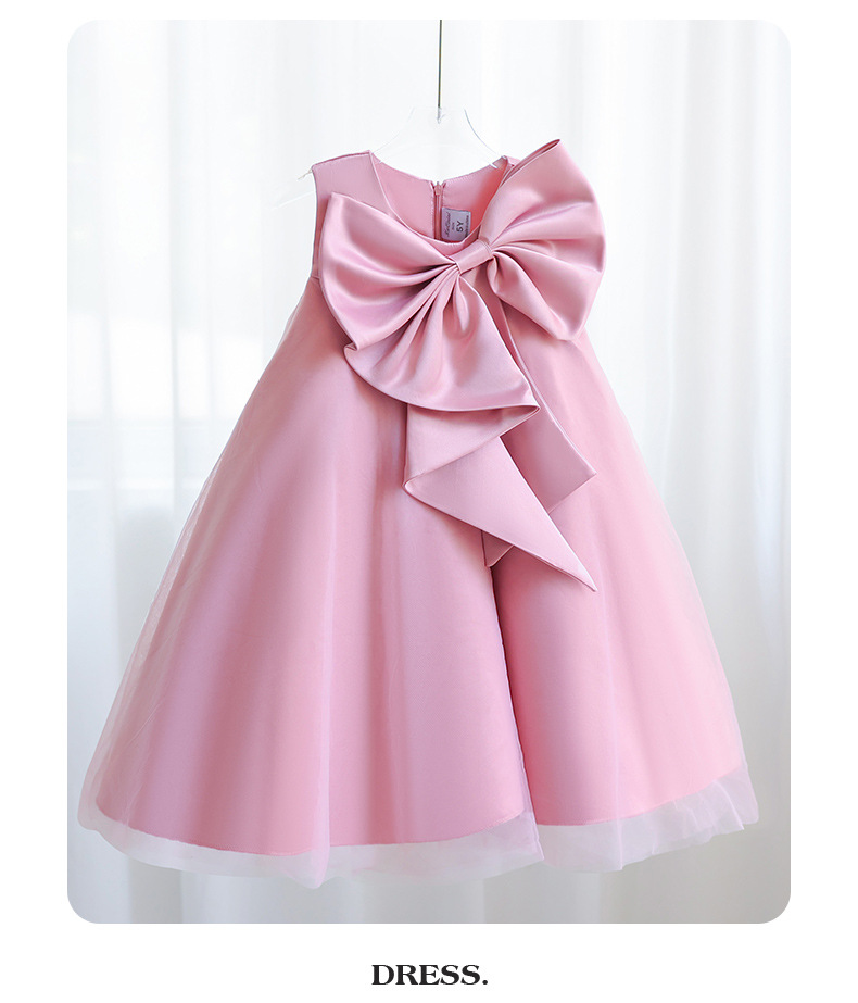 416g Weight Children's Dress Children's Clothing Type Above Knee Dress Length Type Sleeveless Sleeve Length Party Dress Dresses Type Polyester Fabric Type High Waist Waist Line Kids(7-16Years) Age Group Party Occasion Round Neck Neckline Loose Fit Type Solid Color Pattern Winter, Summer, Spring Season Girl'S Gender Bowknot Design Princess Style Princess Solid Color Bowknot Polyester Girls Dresses 1