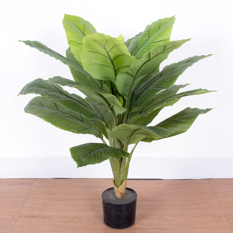 Sensación de la mano Simulación de hojas Árbol de plátano Plantas verdes Plantas grandes en macetas Sala de estar Árbol de simulación Árbol de plátano tropical Paisajismo Decoración de plantas verdes