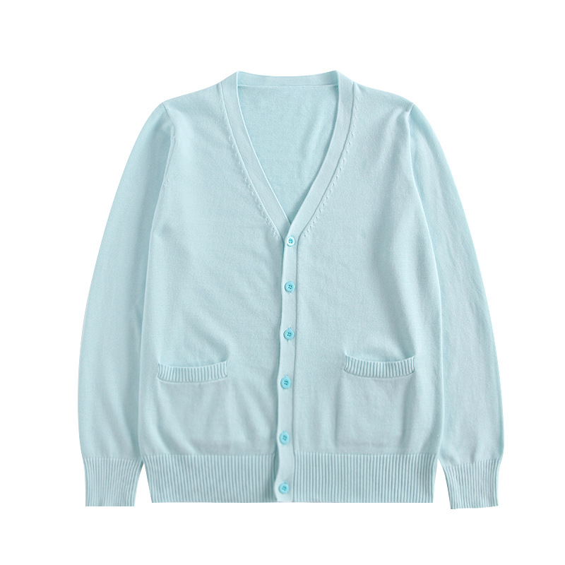 卓贝服飾編物工場卸売 日本風カレッジスタイルVネック制服セーター JK制服セーター 無地カーディガン