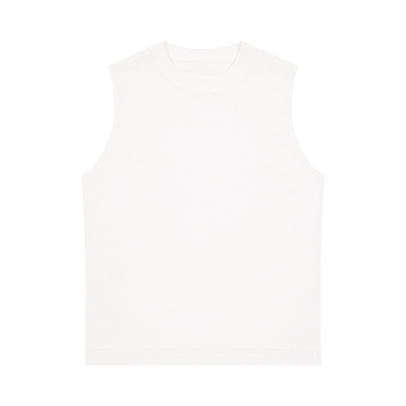 Chaleco de camiseta de algodón puro sin mangas, inyección digital directa sin sentido, estampado en caliente, bordado, deportes, fitness, ocio, deportes