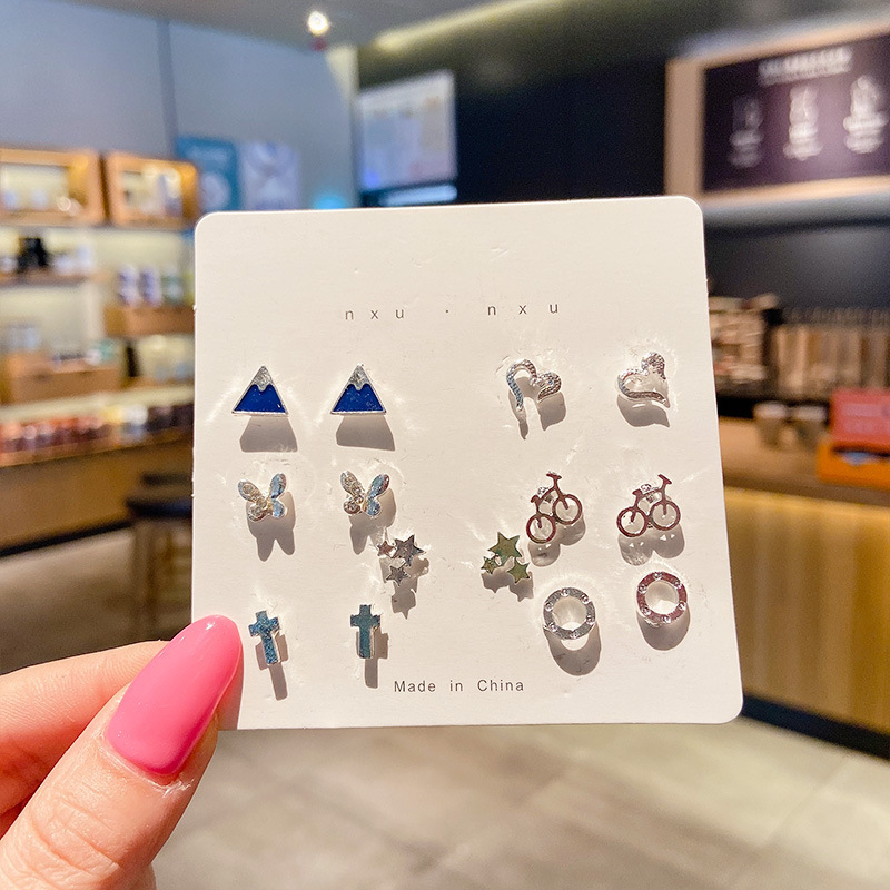 Pendientes de aleación moda coreana, estilo lujo ligero, ideales para puestos callejeros, mercado nocturno y ventas en vivo, al por mayor