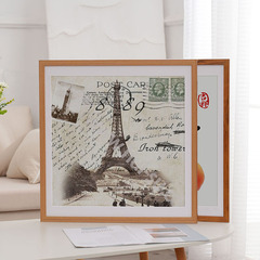 實木正方形相框掛牆鑽石十字繡畫框架20 35 40書法國畫裝裱木紋框