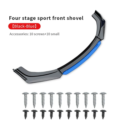 Big Surrounded spoiler, four-section thickened front corner protector - black-and-blue