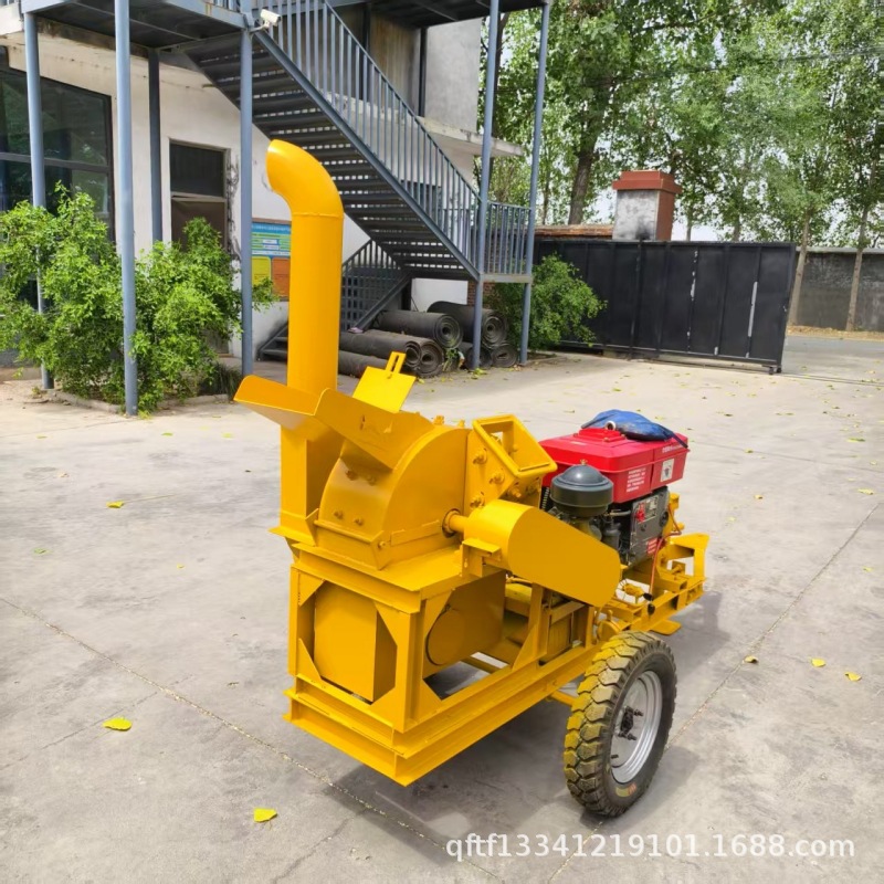 柴油移动式木材粉碎机 秸秆玉米芯粉碎机 干湿两用木头木材粉碎机