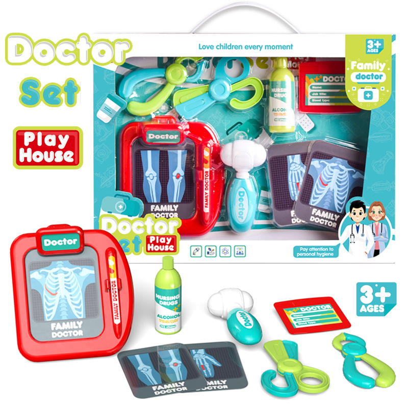 Fabricantes de simulación transfronteriza juguetes pequeños médicos estetoscopio de inyección para niños y niñas herramientas médicas juegos