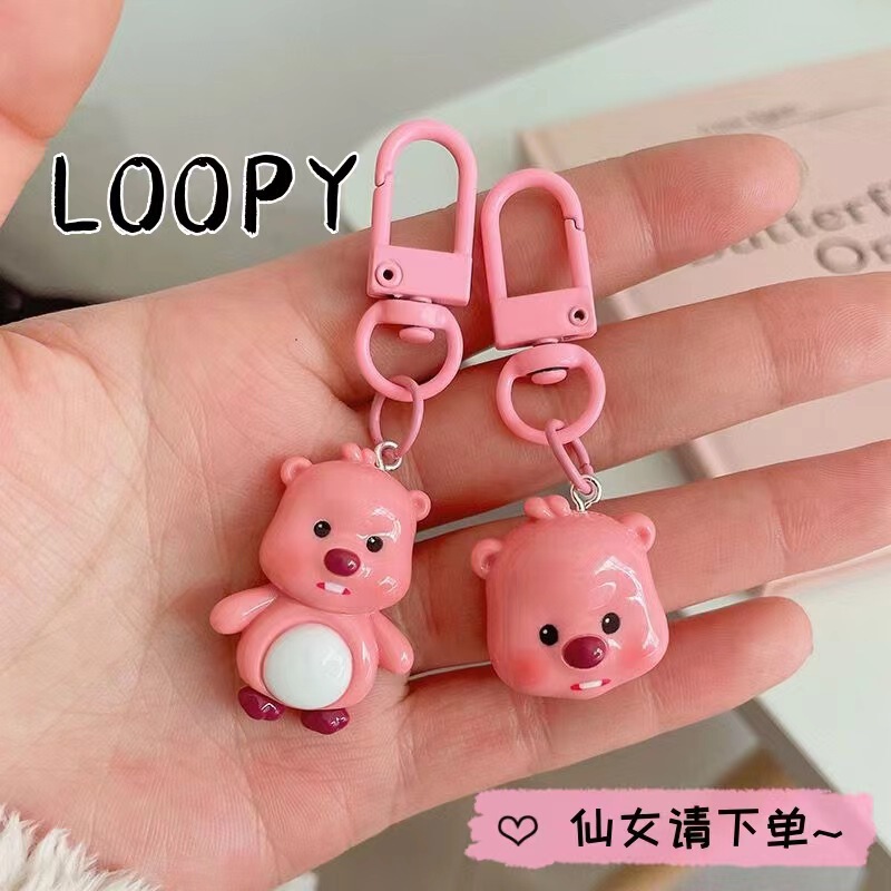 Cute Pink Loopy Ruby Little Beaver Keychain Backpack Pendant Bag Decoration Small Gift Wholesale Plush Toy Cute Pink Loopy Ruby Little Beaver Keychain Backpack Pendant Bag Decoration Small Gift Wholesale Plush Toy
