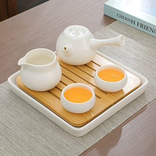 定窑茶具功夫茶具套装简约家用办公茶具客房民宿一壶二杯泡茶LOGO