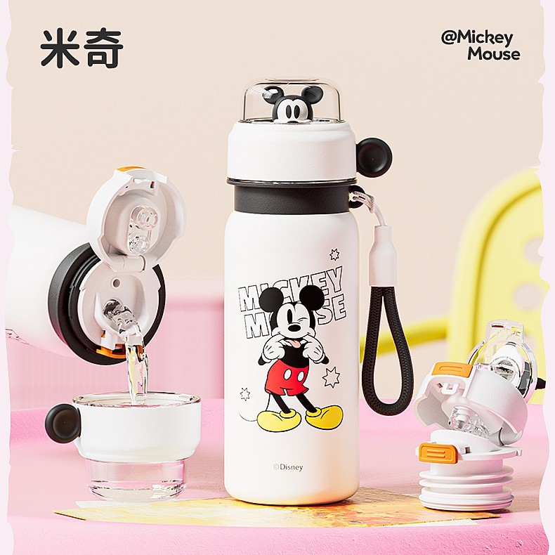 Osos de fresa niños 304 acero inoxidable de alto valor de caricatura taza caliente especial para la escuela doble bebida taza de agua portátil de paja