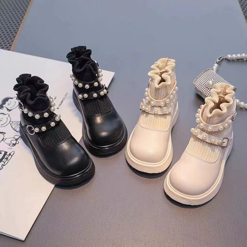 Children's Boots, Girls' Short Boots, Autumn and Winter New Boots, Baby Girl's Socks, Two Cotton Shoes, Girls' Shoes, Warm