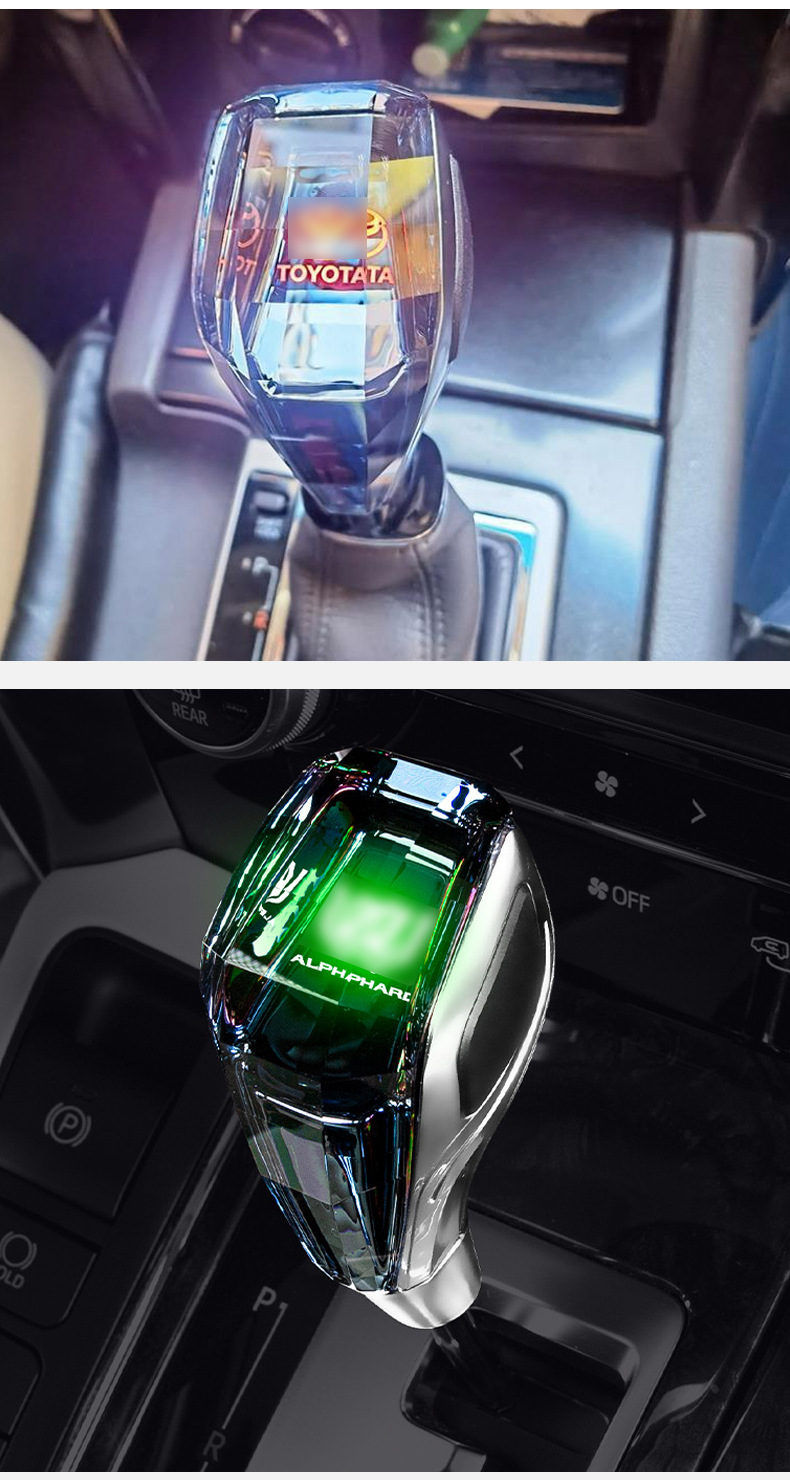 Suitable for Toyota 09-21 Highlander Prado Luminous Crystal Gear Knob Modified Gear Shift Head Car Accessories