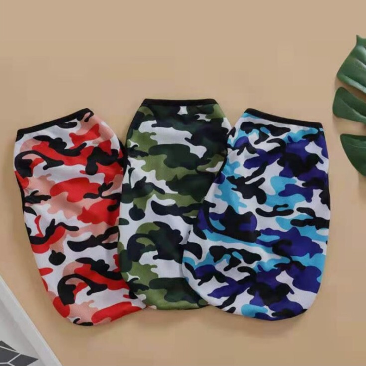 Dog Clothes Spring and Summer Vest Pet Camouflage T-Shirt Shirt Schanery Bixie Chihuahua Two-Leg Fashionable Clothes