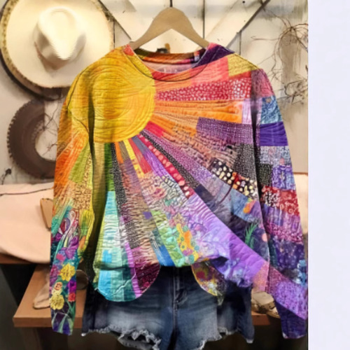 2025 Amazon Cross-border Bestselling 3D Digital Printing Sun Pattern Multicolor Men's Hoodie Graffiti Style Bright Color