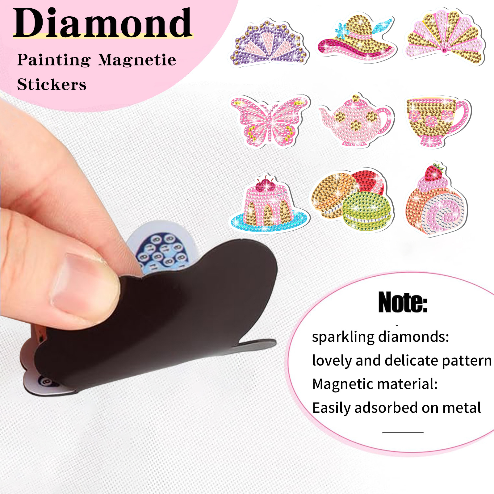 Artefactos transfronterizos bebés magnetismo dibujo de diamantes pegatinas de refrigerador para niños hechos a mano diy creativo mampostería pegatinas juguetes al por mayor