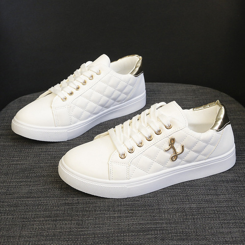 Small white shoes women's light, simple and fashionable spring and autumn popular low-cut flat and all-match women's fashionable sneakers