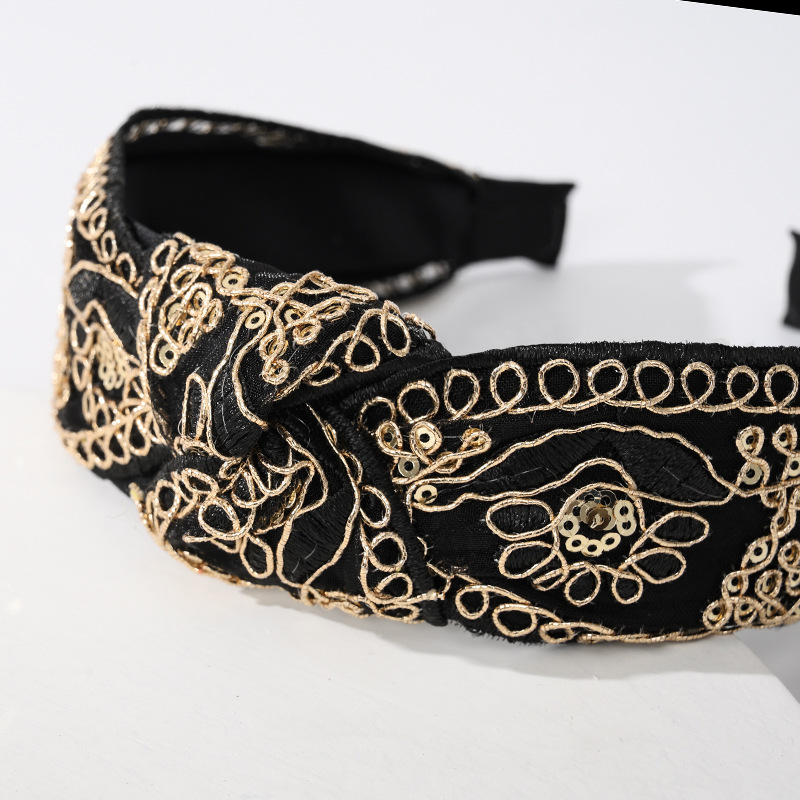 Vintage Style U Shape Cloth Lace Hair Band display picture 4