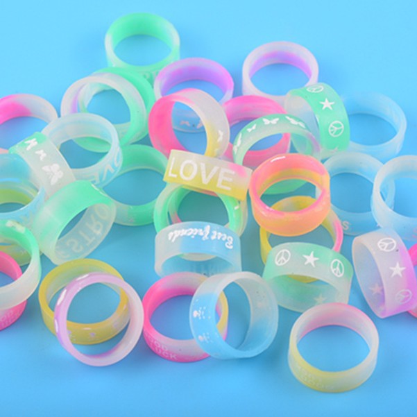 Cross-Border 0.8cm Luminous Ring Creative Personalized Trendy Ring for Men, Women, and Children Silicone Ring E-Cigarette Accessories