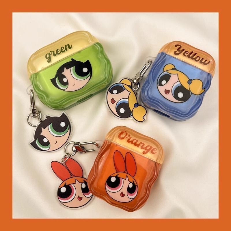 Green Powerpuff Girls Suitable for AirPods 4Th Generation Bluetooth Protective Case Apple Airpodpro1/2/3 Earphone Case