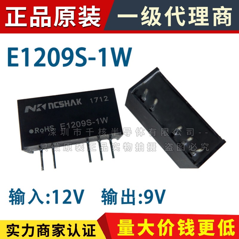 E1209S-1W Power Module Dc-Dc 12V to 9V E1209S-1Wr3 with Short Circuit Protection E1209S-1W Power Module Dc-Dc 12V to 9V E1209S-1Wr3 with Short Circuit Protection