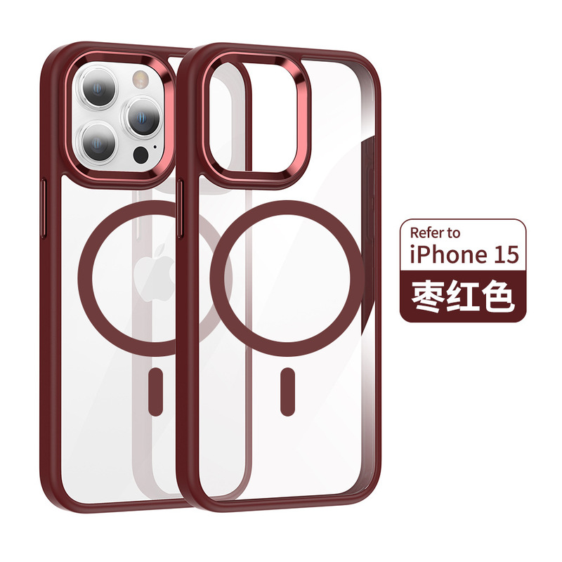 iPhone17air 携帯電話ケース Magsafe 磁気吸引 Apple 16 ゴールドシールド透明 15ProMax 保護ケースに適しています|undefined
