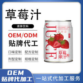 OEM定制罐装草莓汁酸甜可口浓缩水果果蔬饮料代加工支持跨境