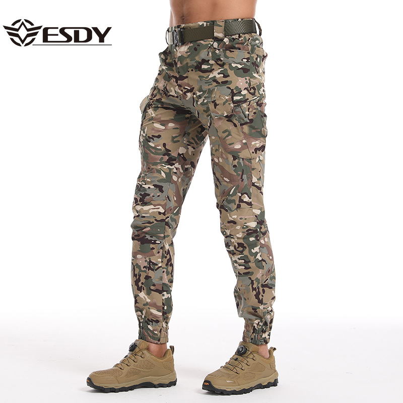 ESDY Camouflage men's tactics travel elastic quick dry trousers