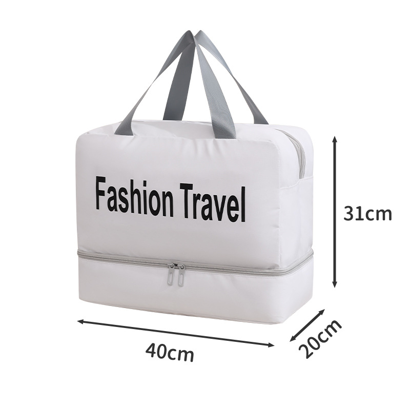 Runhui nuevo bolso de viaje ligero con almacén de zapatos bolsa de fitness de película de cuero 600D bolsa de separación seca y húmeda bolsa de viaje de gran capacidad