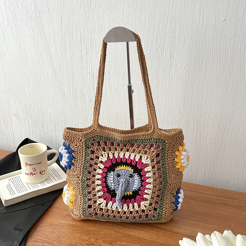 Bolsas de tejido transfronterizas para mujeres 2026 verano nuevo balneario vacaciones bolsa de playa de viaje simple bolsa de mano