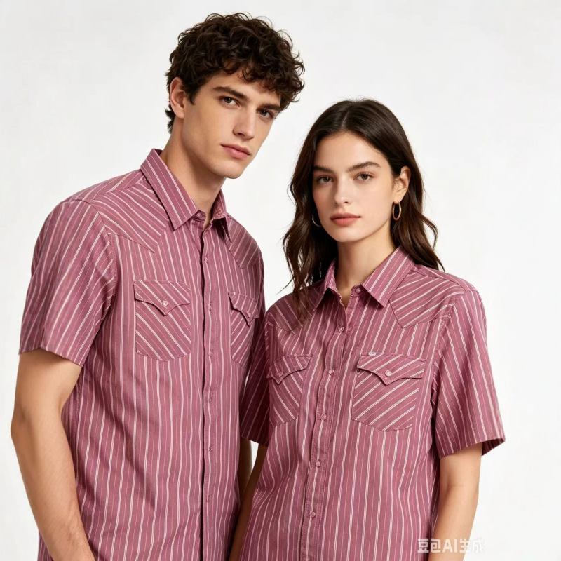 Cross-Border Men's Ely Cattleman Short-Sleeve Striped Digital Print Western Button-Up Shirt Cross-Border Men's Ely Cattleman Short-Sleeve Striped Digital Print Western Button-Up Shirt