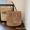 Straw summer shoulder bag, universal capacious beach one-shoulder bag for leisure, 2021 collection