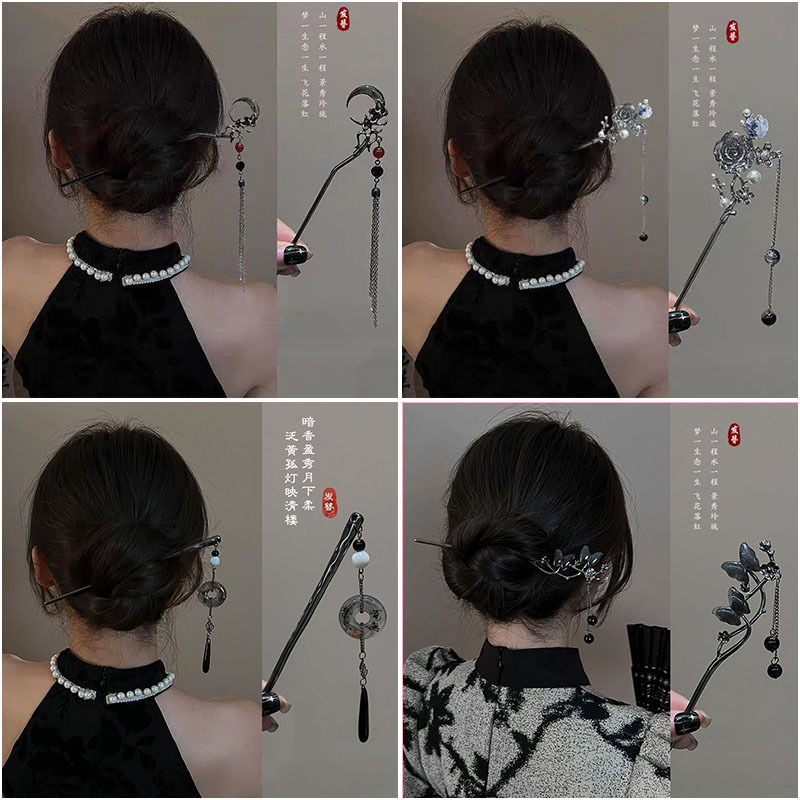 Nuevo estilo chino pinzas de cabello adornamiento de cabello imitación de jade Han vestidos antiguos pinzas de estilo chino al por mayor tocadillos acrílicos pinzas de cabello