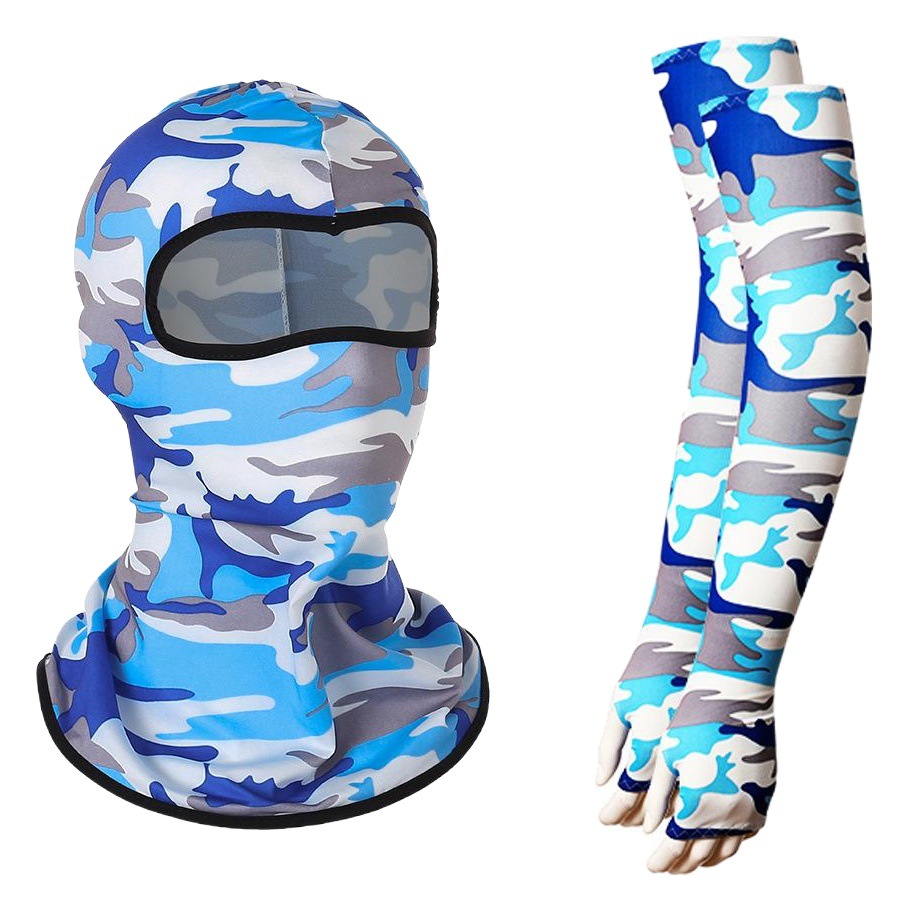 Cross-Border Amazon Hot-Selling Sports Hood, Cycling Windproof Mask, Sun Protection Sleeve Set, Balaclava Hat