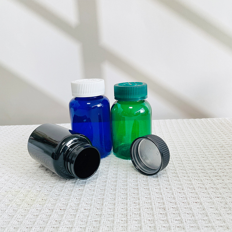 120ml 150ml PET botella de embalaje sólido botella de plástico cilíndrico recto botella de productos de salud botella de ciento lin botella de sello de botella de medicina