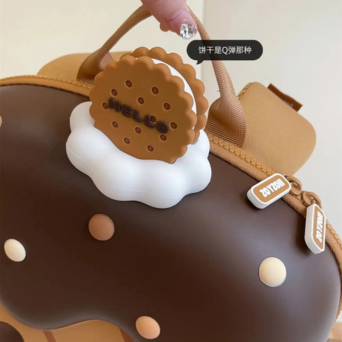 Zoyzoii Kindergarten Small Schoolbag Angel Dual-Shoulder Rainbow Donut Rabbit Backpack Christmas Back-to-School Gift